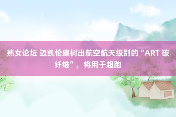 熟女论坛 迈凯伦建树出航空航天级别的“ART 碳纤维”，将用于超跑