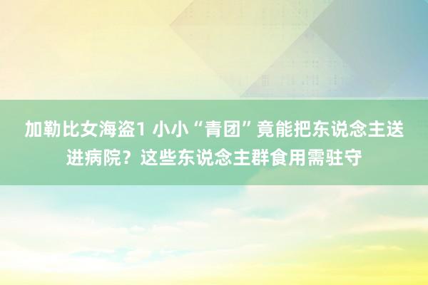 加勒比女海盗1 小小“青团”竟能把东说念主送进病院？这些东说念主群食用需驻守