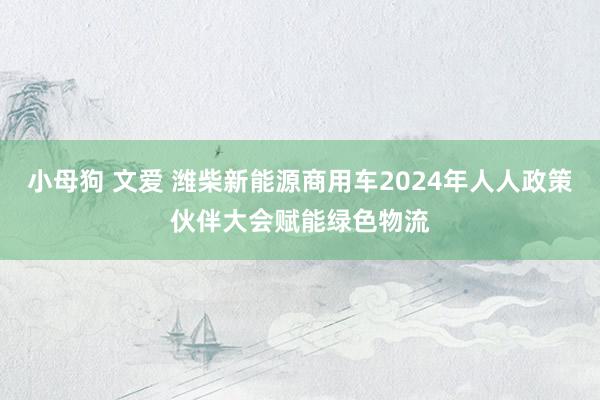 小母狗 文爱 潍柴新能源商用车2024年人人政策伙伴大会赋能绿色物流