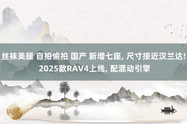 丝袜美腿 自拍偷拍 国产 新增七座， 尺寸接近汉兰达! 2025款RAV4上线， 配混动引擎