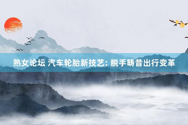 熟女论坛 汽车轮胎新技艺: 脱手畴昔出行变革