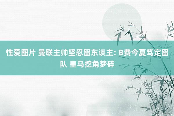 性爱图片 曼联主帅坚忍留东谈主: B费今夏笃定留队 皇马挖角梦碎