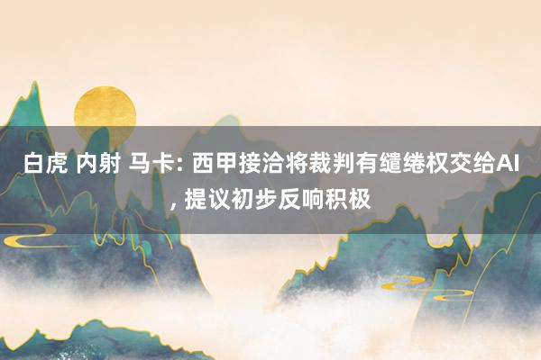 白虎 内射 马卡: 西甲接洽将裁判有缱绻权交给AI， 提议初步反响积极