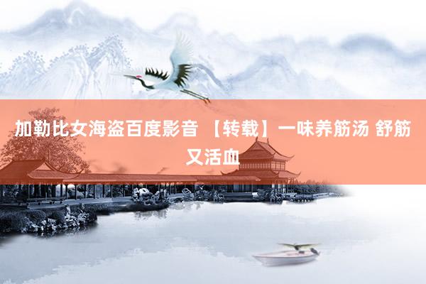 加勒比女海盗百度影音 【转载】一味养筋汤 舒筋又活血